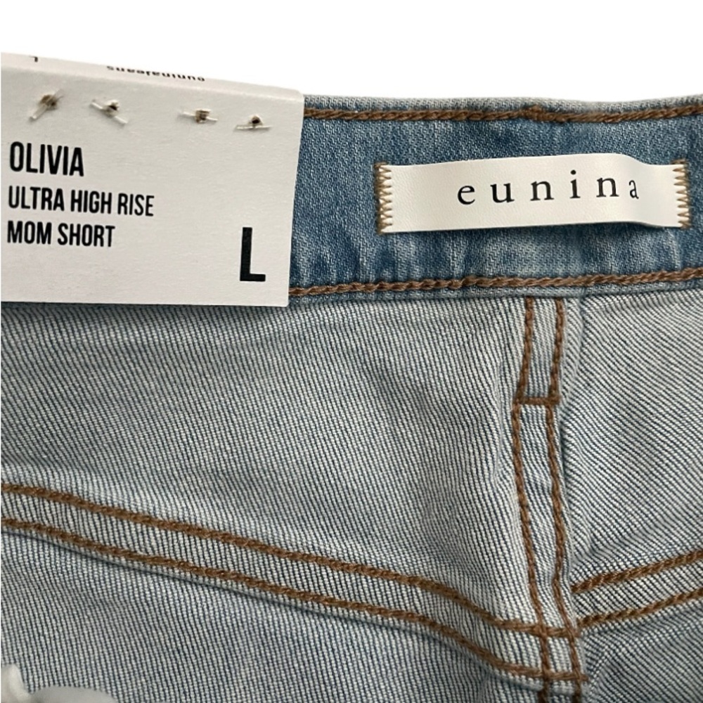 Eunina Olivia Ultra High Rise Mom Denim Shorts - Picture 3 of 4
